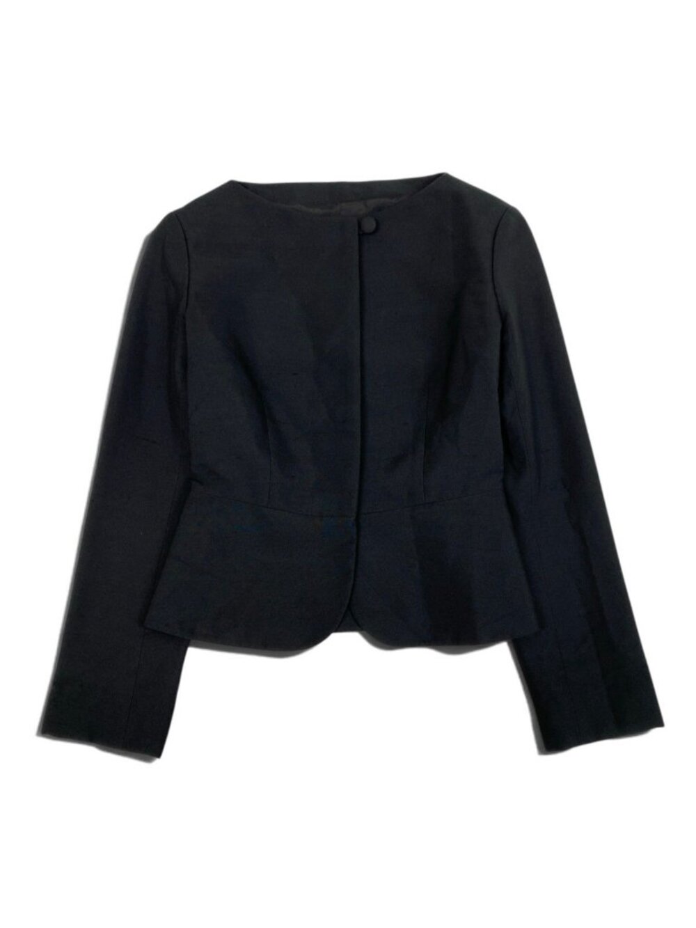 Saint Laurent Collarless Jacket Black Silk